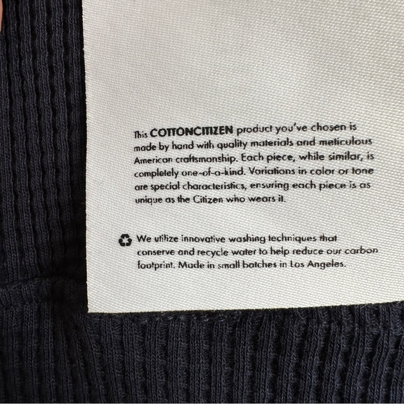 Cotton Citizen Cooper Half Zip Thermal Pullover Navy Blue NWT Size M - Picture 10 of 10